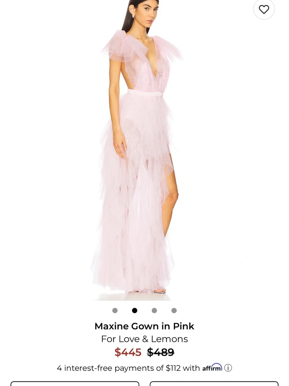 For Love And Lemons Pink Backless Tulle Gown - Picture 2 of 4